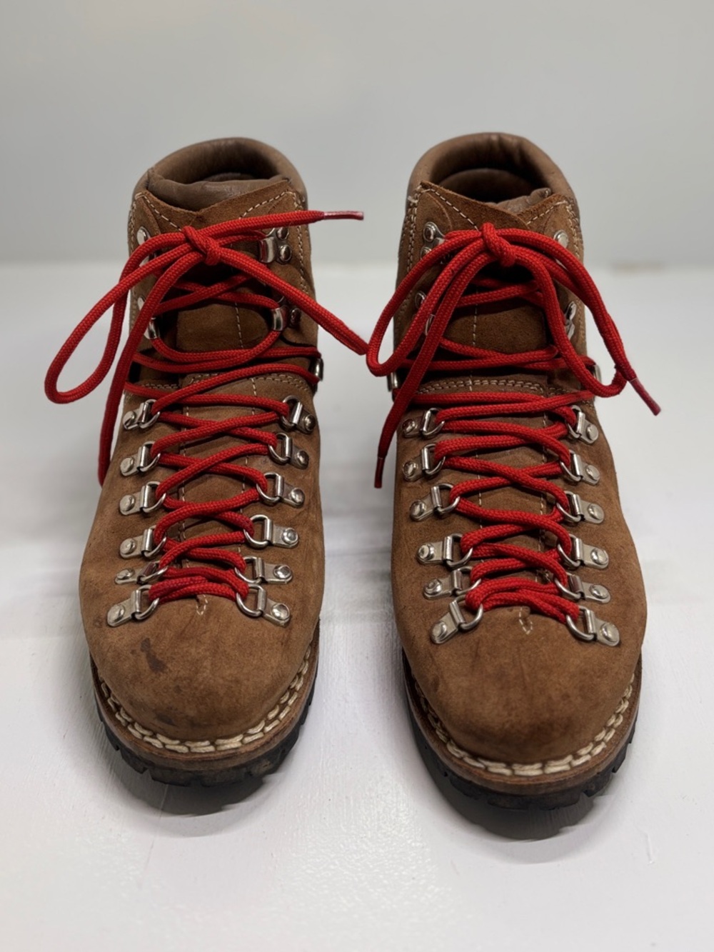 Stellina Made in Italy Hiking Boots Vibram Sole Brown Leather Alpine Mens US 8 - Picture 4 of 15